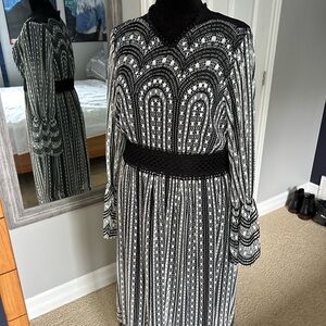 Black and White Patterned Dress